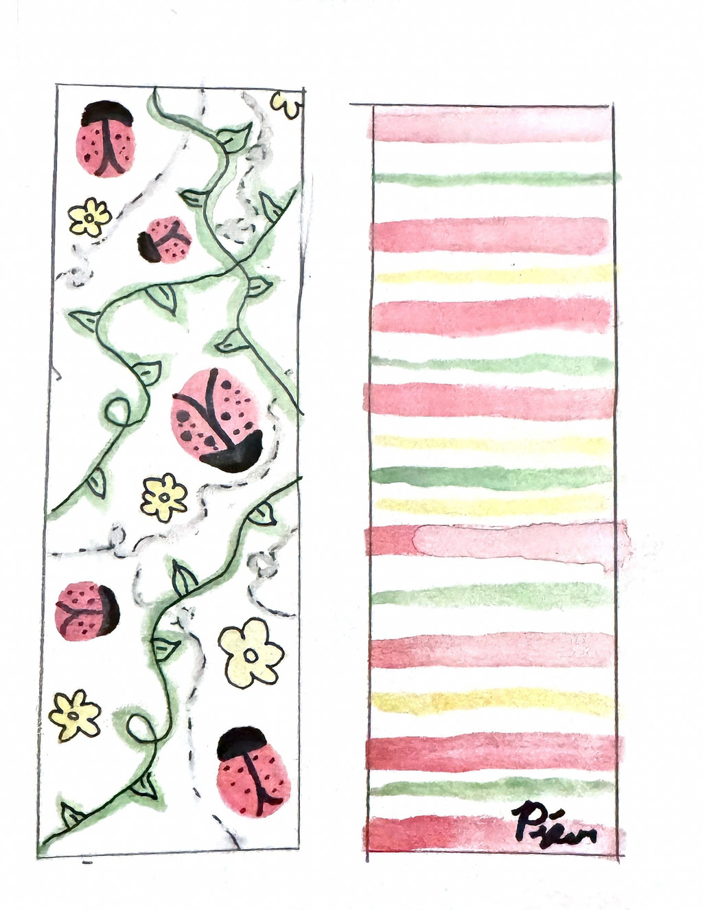 ladybug bookmark with ribbon tassel and charm