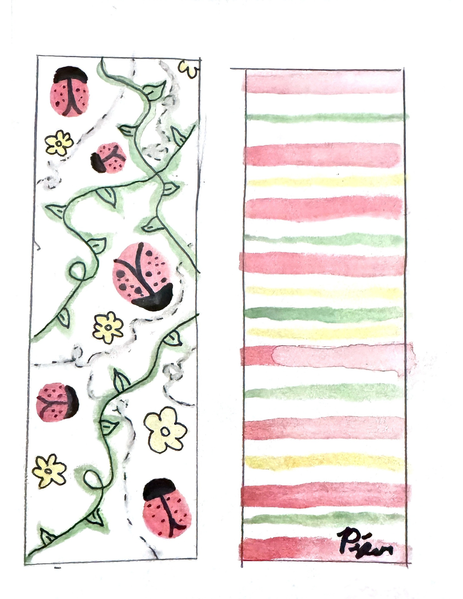 ladybug bookmark with ribbon tassel and charm