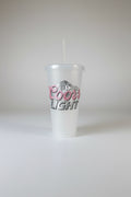 Pink glitter coors tumbler