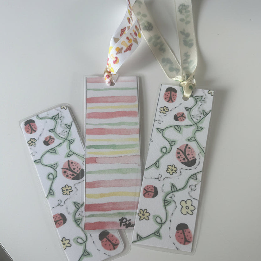ladybug bookmark with ribbon tassel